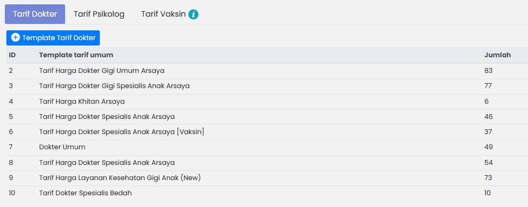 Tarif Dokter